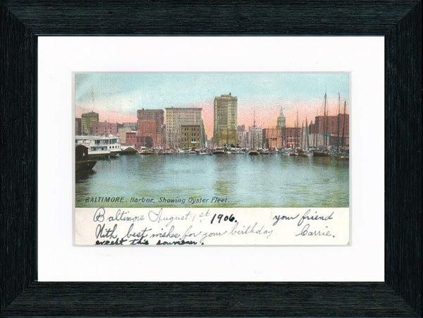 Vintage Postcard Front - Baltimore Harbor & Oyster Fleet