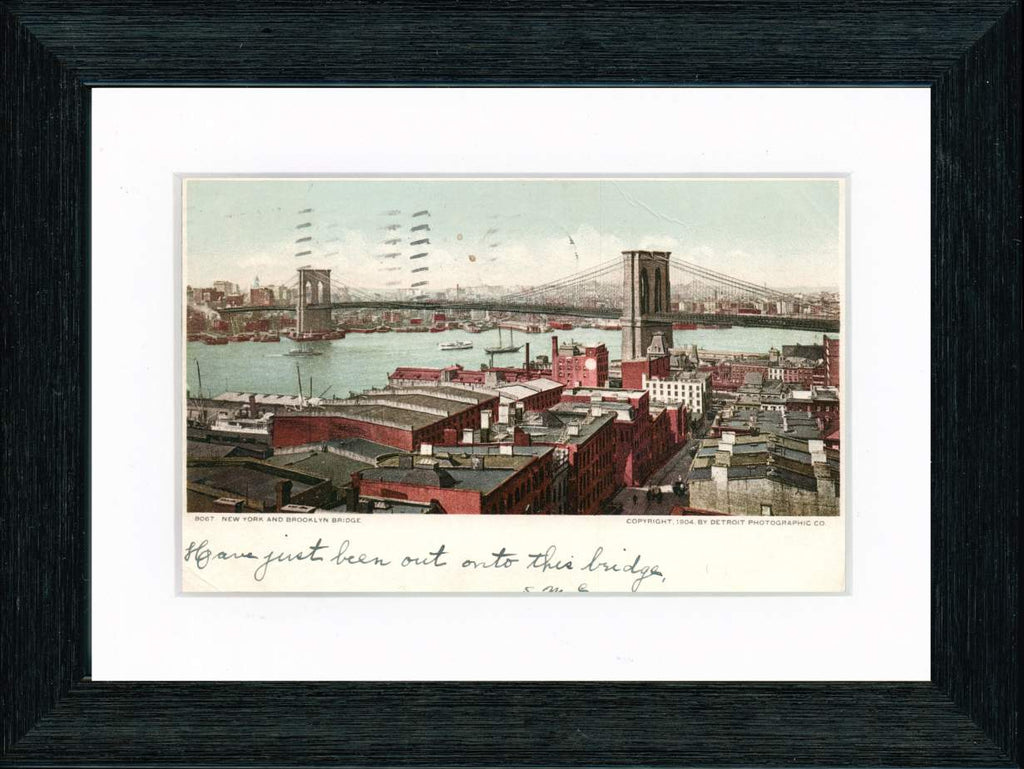 Vintage Postcard Front - Brooklyn Bridge