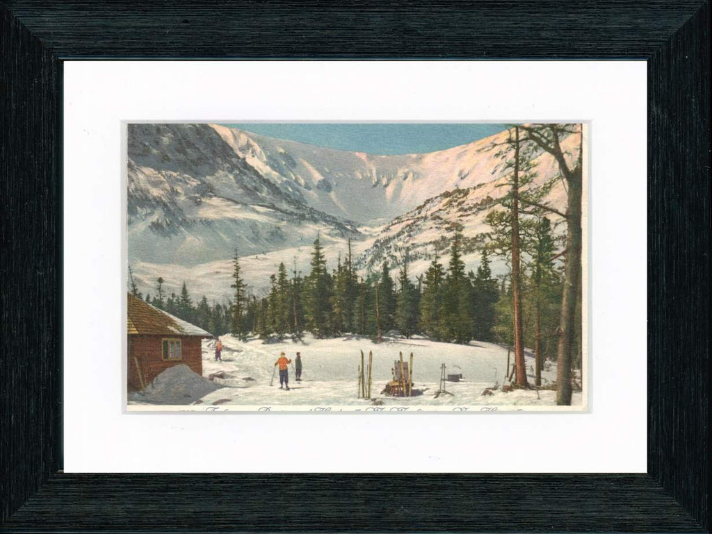 Vintage Postcard Front - Tuckerman Ravine Skiing