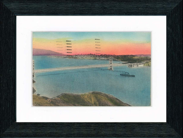 Vintage Postcard Front - Golden Gate Bridge