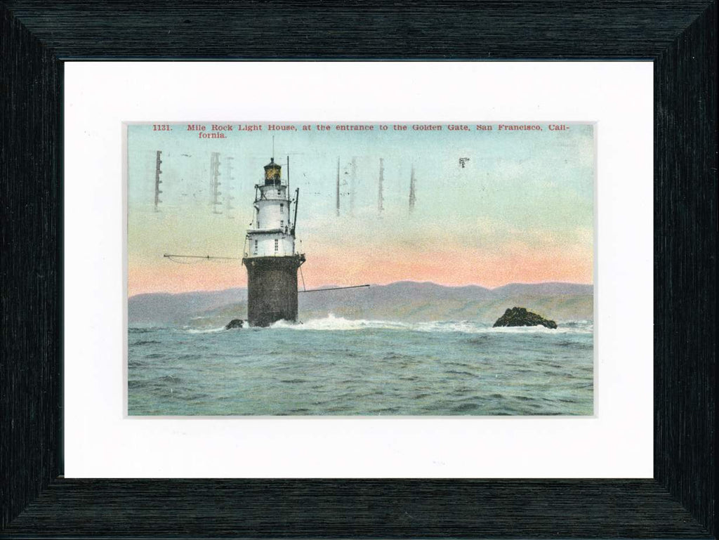 Vintage Postcard Front - Mile Rock Light House—San Francisco California