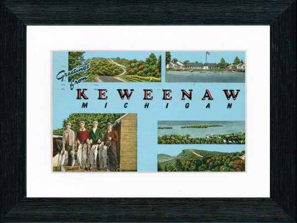 Vintage Postcard Front - Greetings from Keweenaw Michigan