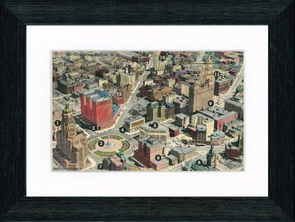 Vintage Postcard Front - Downtown Buffalo