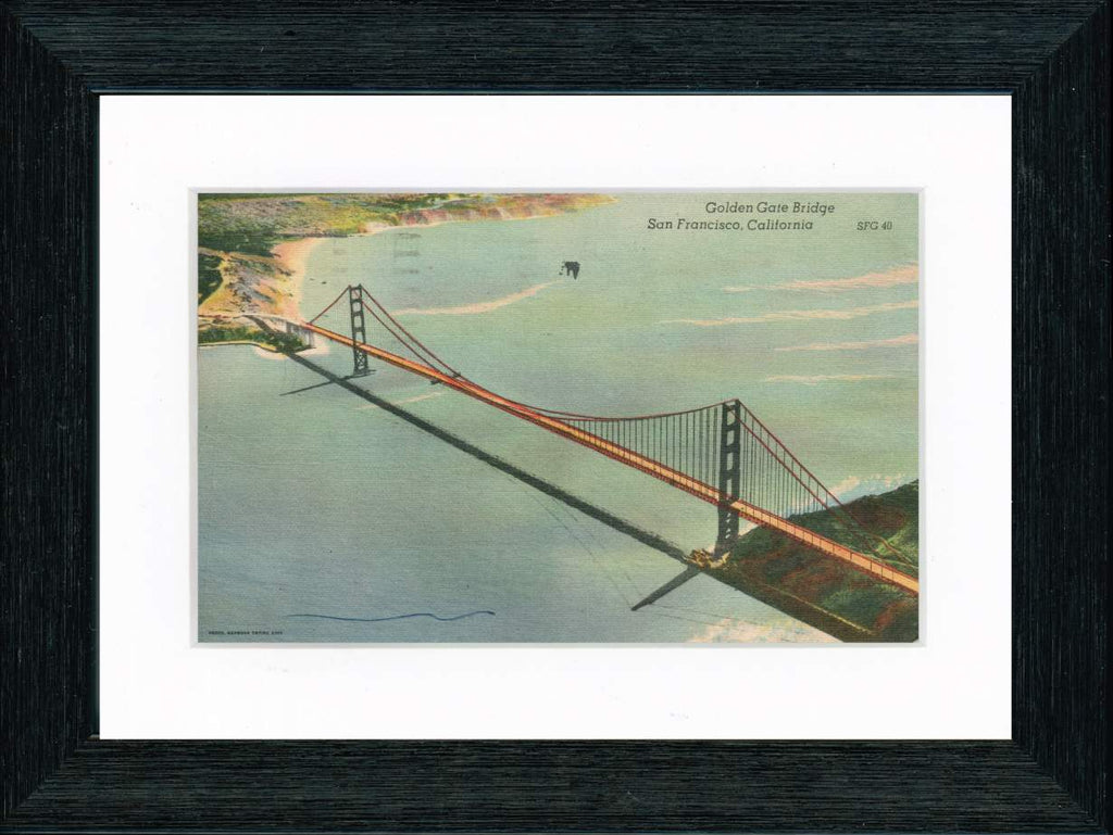 Vintage Postcard Front - Golden Gate Bridge Aerial