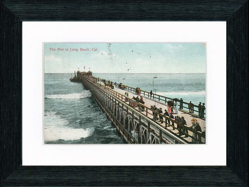 Vintage Postcard Front - Long Beach Pier