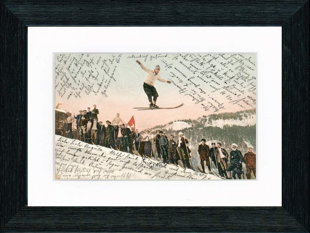 Vintage Postcard Front - Alpine Ski Jumping