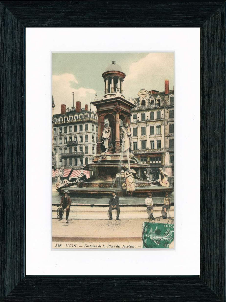 Vintage Postcard Front - Lyon—Place des Jacobins Fountain