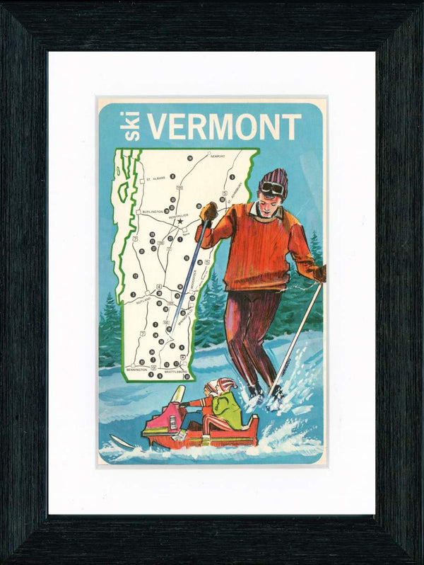 Vintage Postcard Front - Ski Vermont