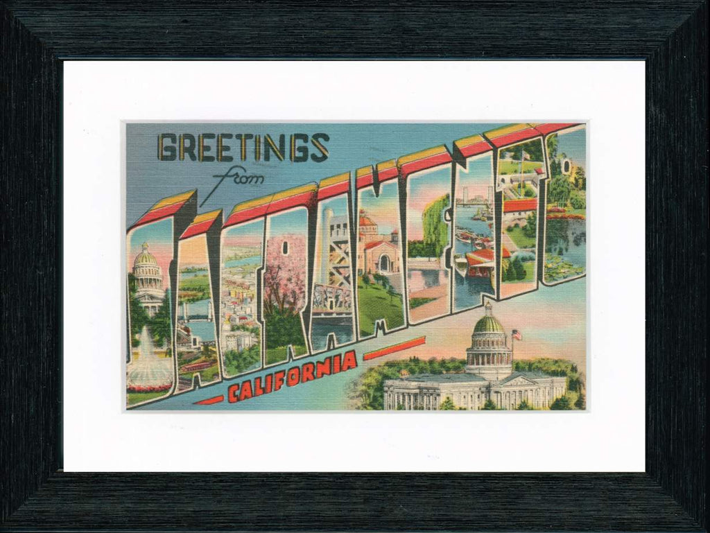 Vintage Postcard Front - Greetings from Sacramento