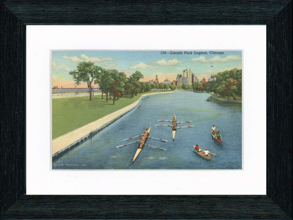Vintage Postcard Front - Lincoln Park Crew Rowing—Chicago
