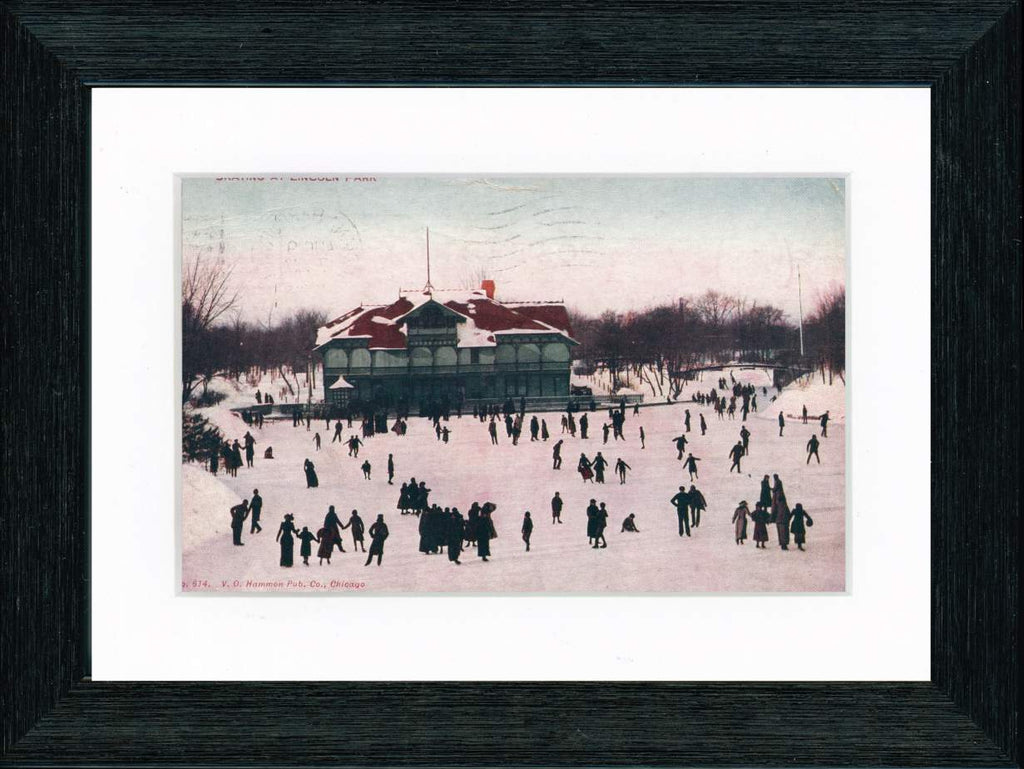 Vintage Postcard Front - Chicago Ice Skating—Lincoln Park