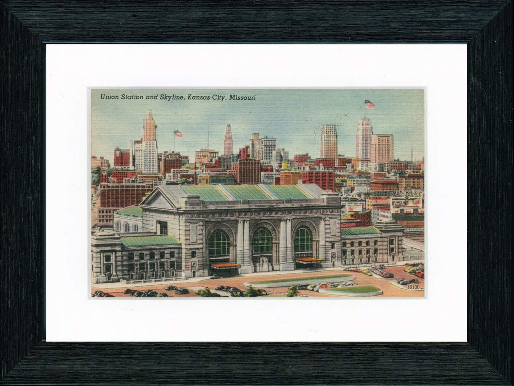 Vintage Postcard Front - Kansas City Skyline