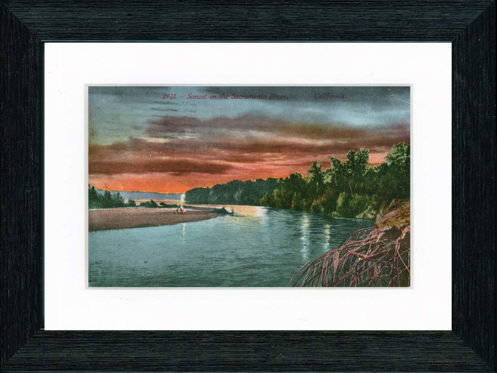 Vintage Postcard Front - Sacramento River Sunset