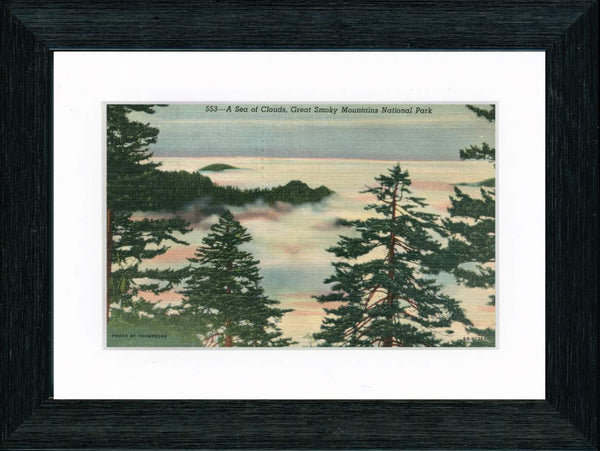 Vintage Postcard Front - Great Smoky Mountains "Sea of Clouds"