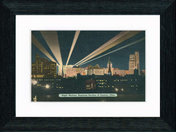 Vintage Postcard Front - Dayton Ohio—Night Skyline