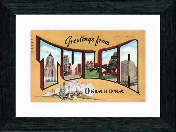 Vintage Postcard Front - Greetings from Tulsa