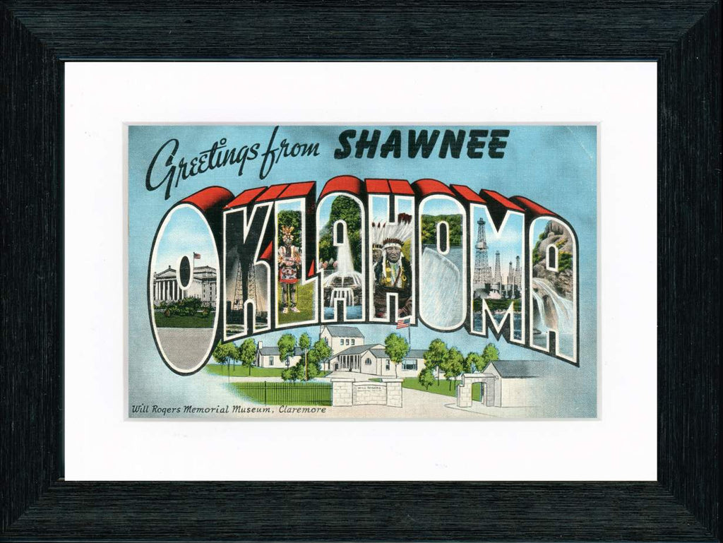 Vintage Postcard Front - Greetings from Shawnee Oklahoma