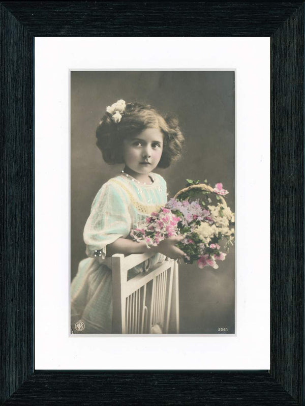 Vintage Postcard Front - Little Flower Girl