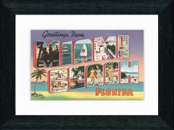 Vintage Postcard Front - Greetings from Miami Beqach