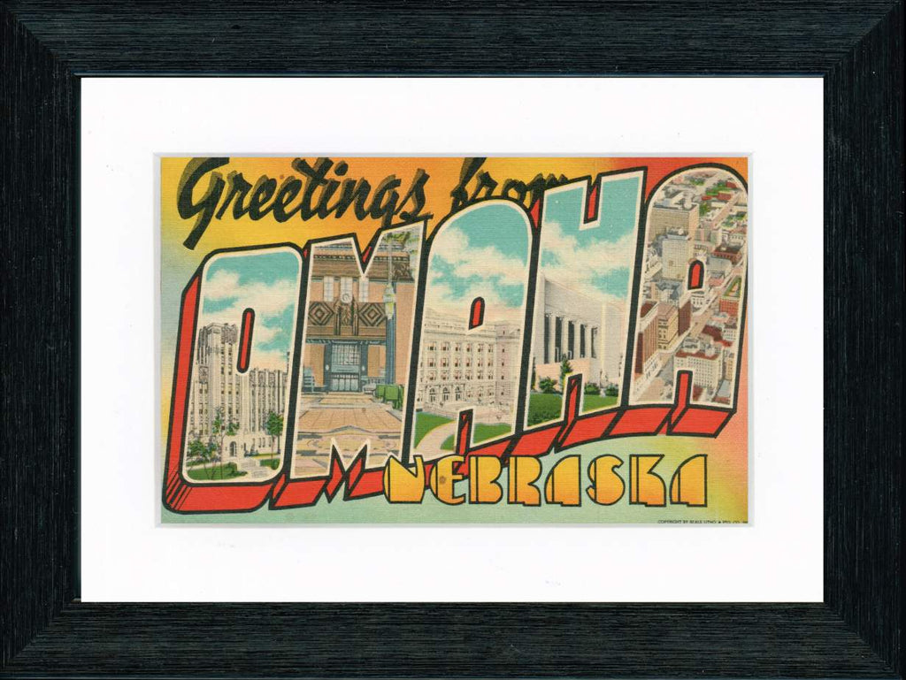 Vintage Postcard Front - Greetings from Omaha
