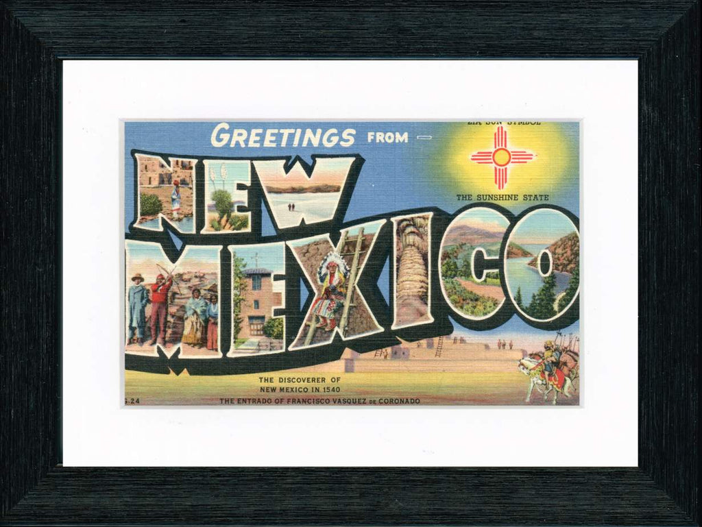 Vintage Postcard Front - Greetings from New Mexico
