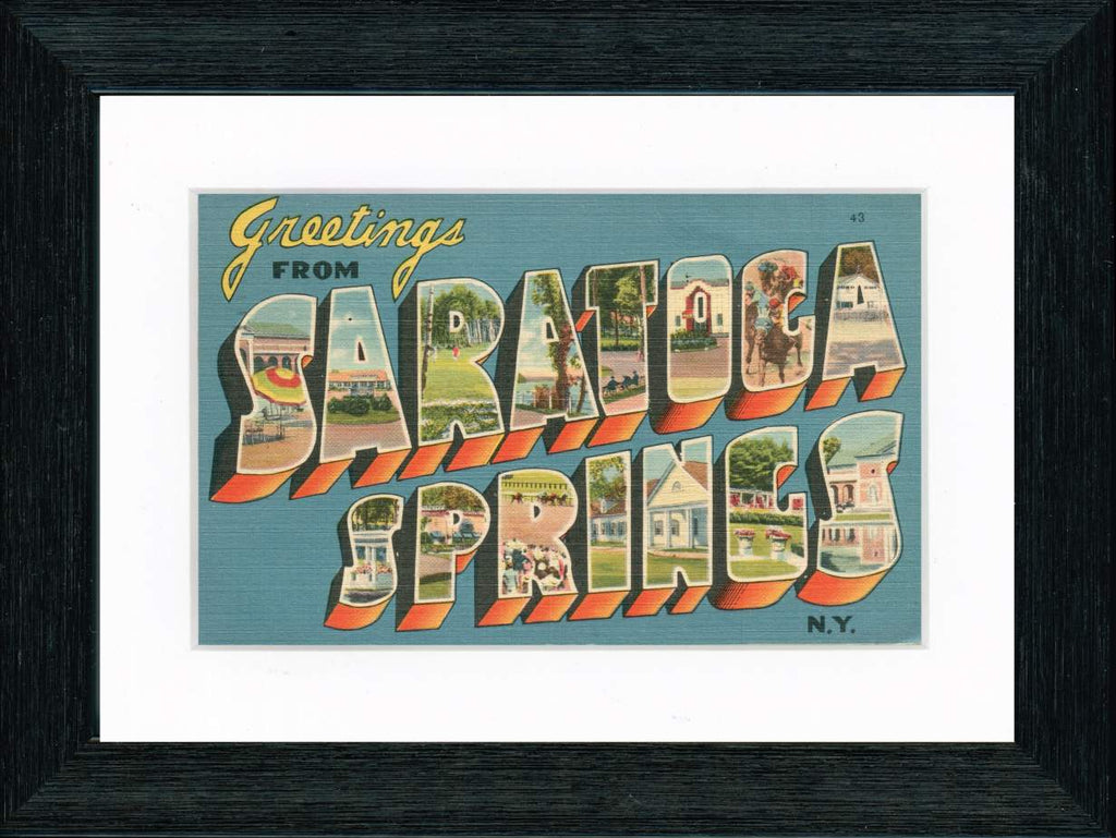 Vintage Postcard Front - Greetings from Saratoga Springs