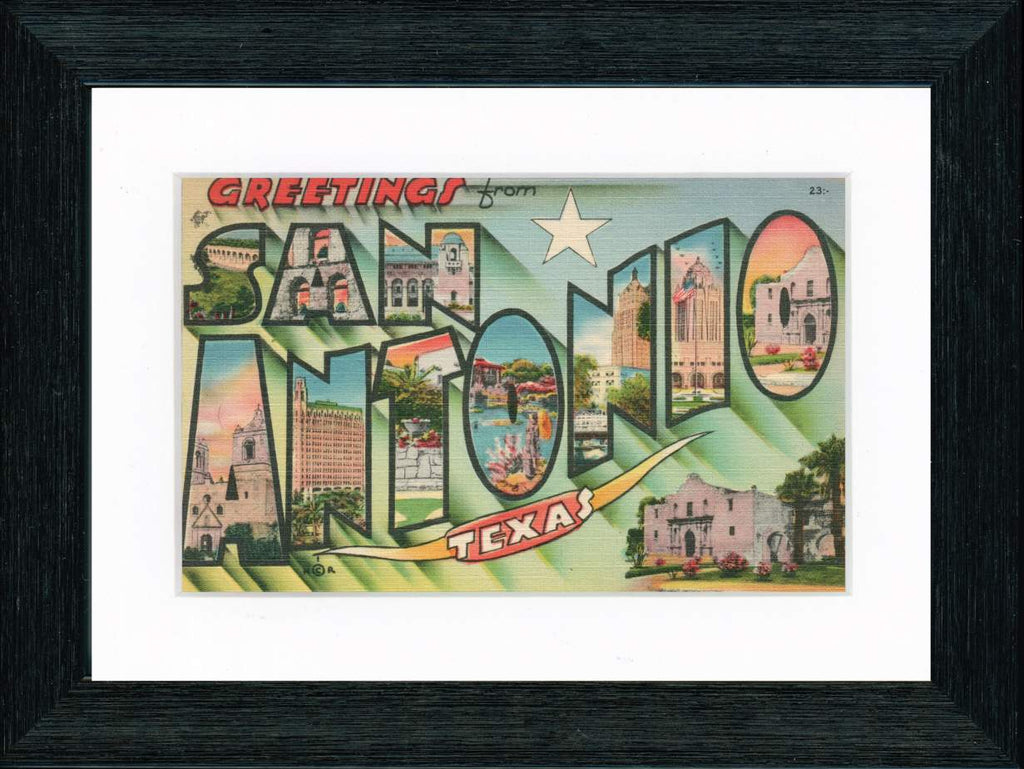 Vintage Postcard Front - Greetings from San Antonio