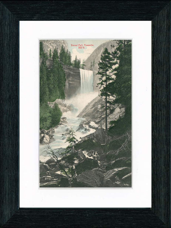 Vintage Postcard Front - Vernal Falls Yosemite National Park