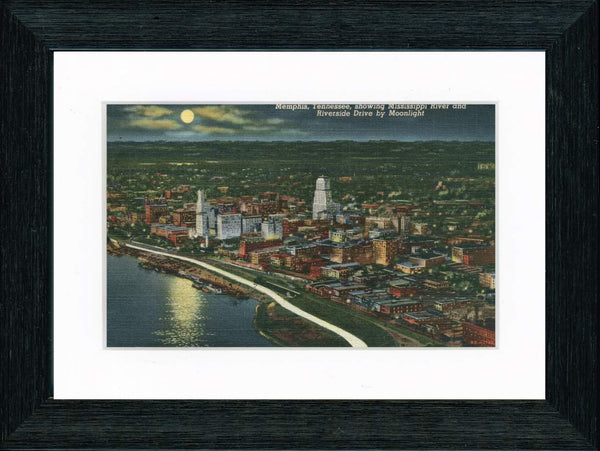 Vintage Postcard Front - Memphis Skyline & Mississippi River