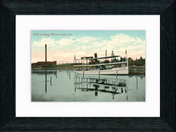 Vintage Postcard Front - Winona Lake Boat "City of Warsaw"