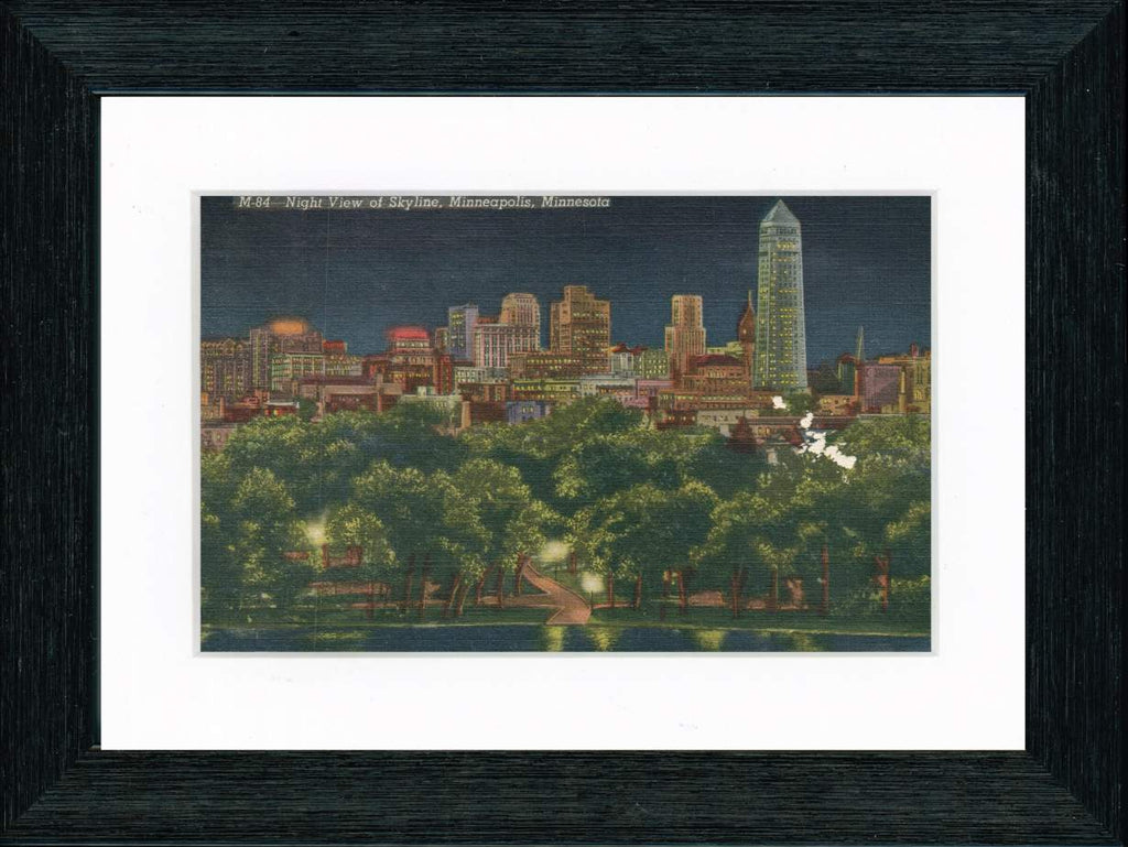 Vintage Postcard Front - Minneapolis Skyline