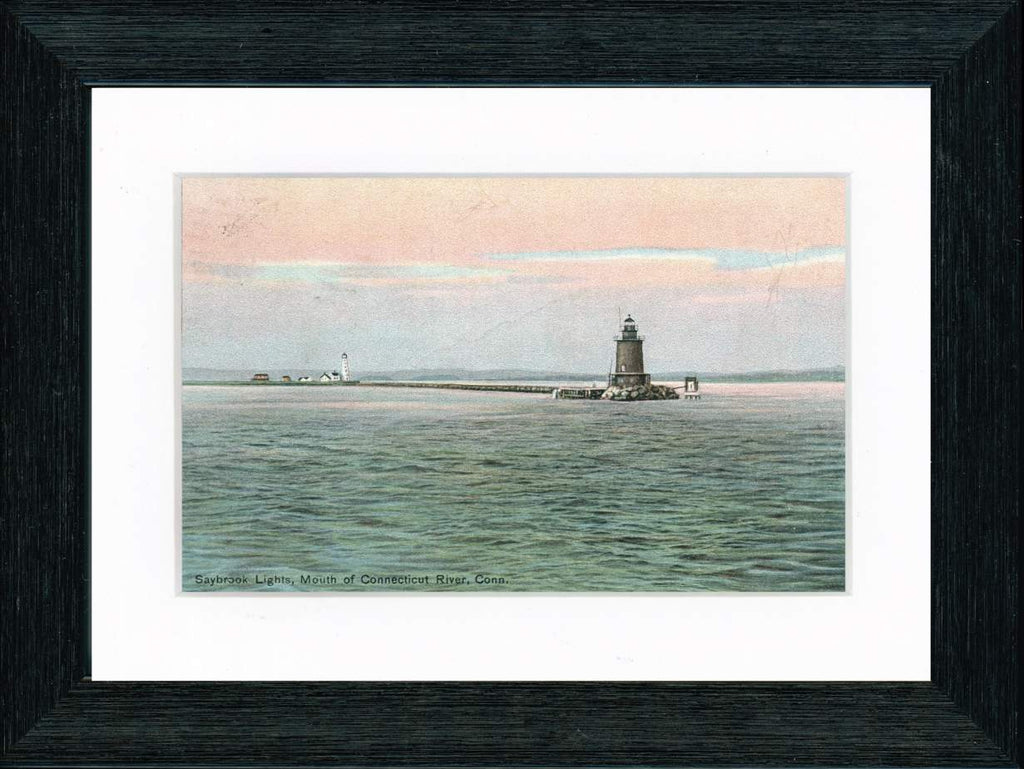 Vintage Postcard Front - Saybrook Lights—Connecticut River