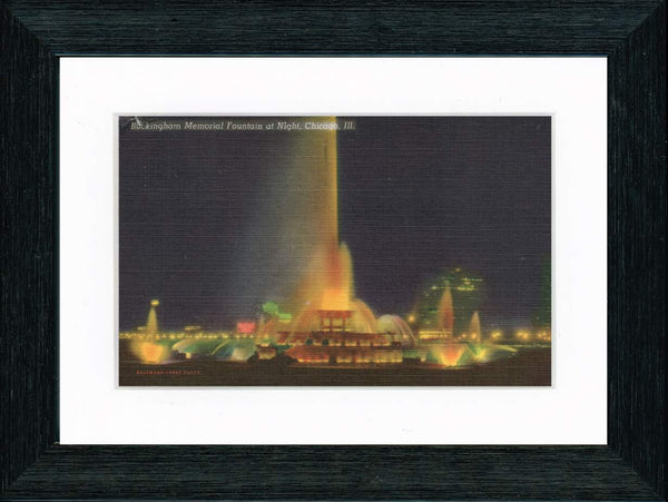 Vintage Postcard Front - Buckingham Fountain at Night—Chicago