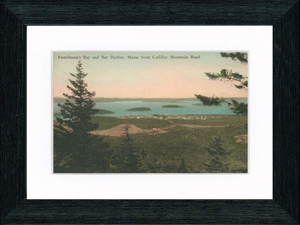 Vintage Postcard Front - Bar Harbor from Cadillac Mountain