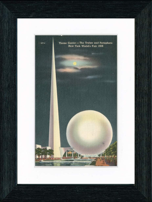 Vintage Postcard Front - New York World's Fair 1939 Trylon & Perisphere