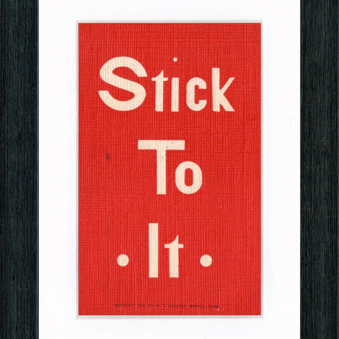 Vintage Postcard Front - "Stick To It"