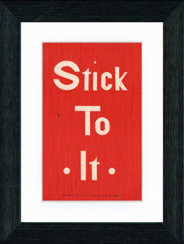 Vintage Postcard Front - "Stick To It"