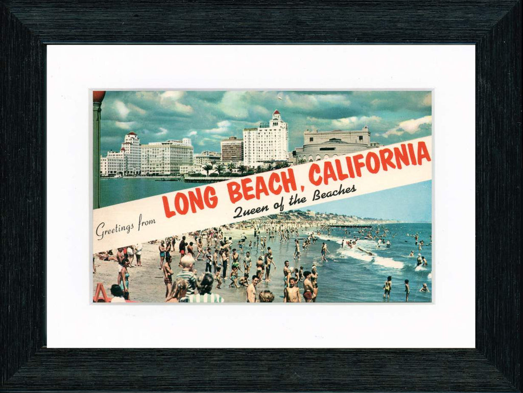 Vintage Postcard Front - Long Beach "Queen of the Beaches"